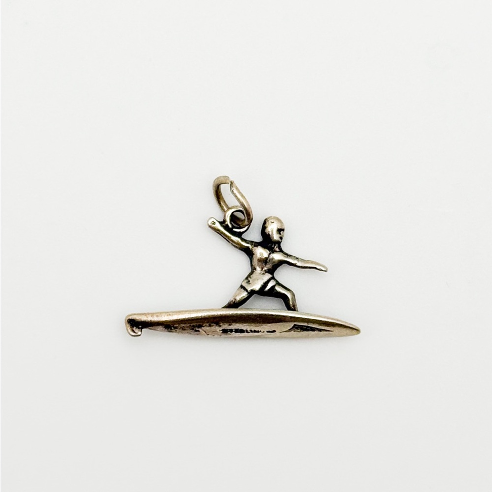Sterling Silver Surfer Pendant Charm